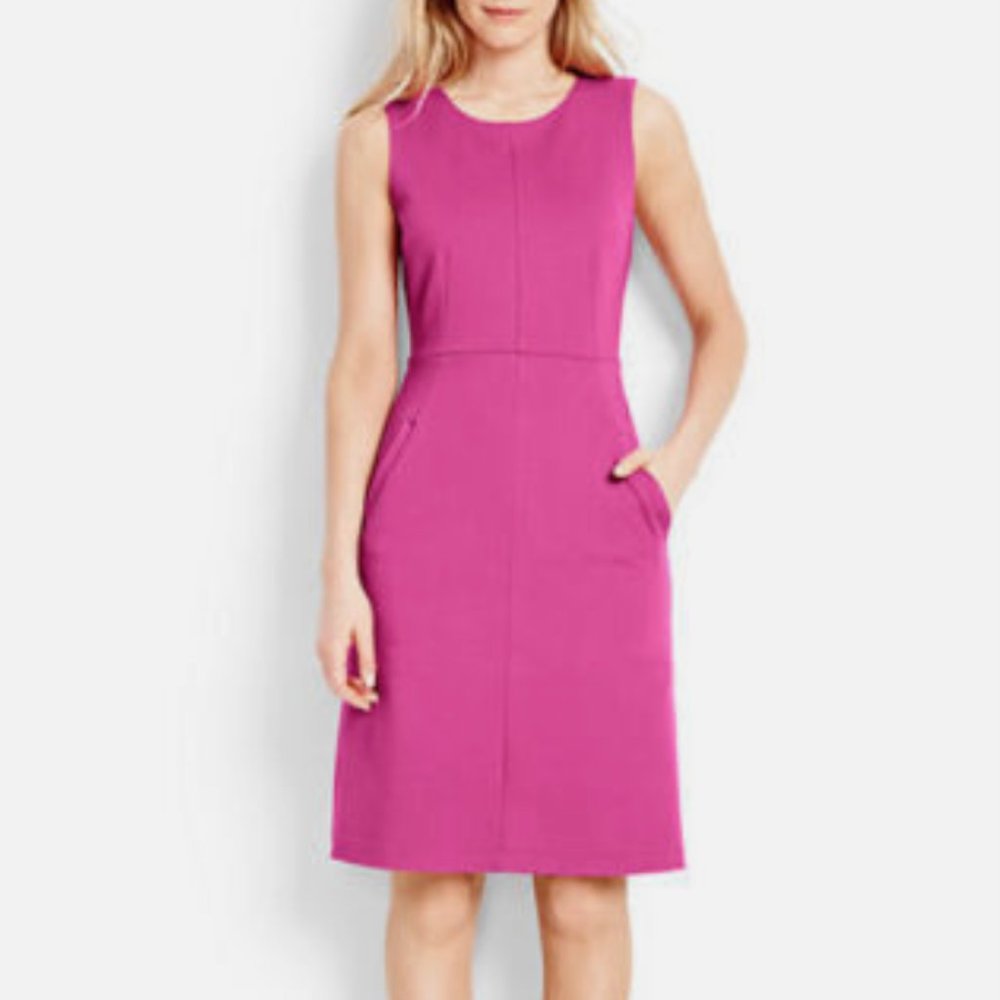 New Land's End STRETCH!!! Ponte Knit Shift Dress size 8 Tall